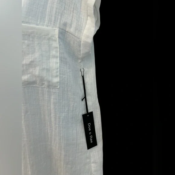 🆕 NWT 🤍 DOE & RAE White Gauze V-Neck Top | Short Sleeve | Women’s Small - Picture 5 of 10